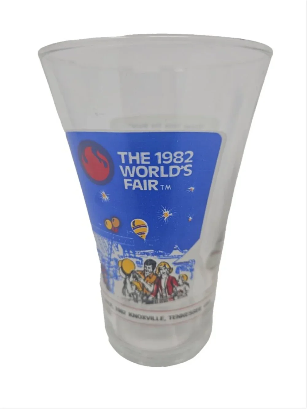 2 Vintage 1982 World's Fair McDonalds Commemorative Glasses Knoxville Tennessee